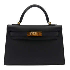Product photo of Hermes PRE-OWNED Mini Kelly II 20 Sellier Mini Black Epsom GHW Woman Accessories