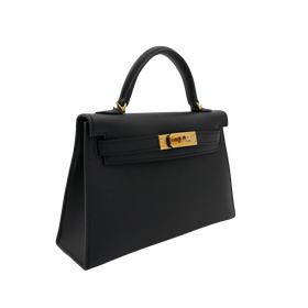 Product photo of Hermes PRE-OWNED Mini Kelly II 20 Sellier Mini Black Epsom GHW Woman Accessories