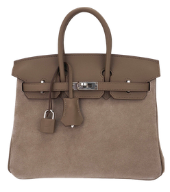 Product photo of Hermes PRE-OWNED Birkin 25 Grizzly Bag Gris Caillou & Etoupe PHW Woman Accessories