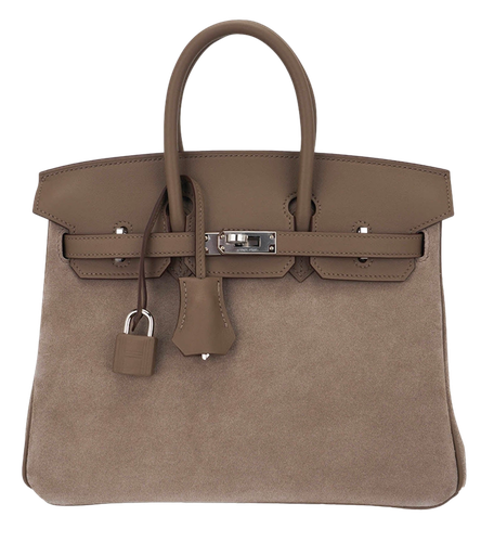 Product photo of Hermes PRE-OWNED Birkin 25 Grizzly Bag Gris Caillou & Etoupe PHW Woman Accessories