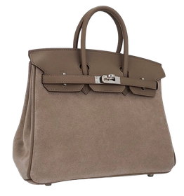 Product photo of Hermes PRE-OWNED Birkin 25 Grizzly Bag Gris Caillou & Etoupe PHW Woman Accessories