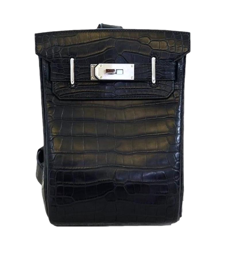 Product photo of Hermes PRE-OWNED Hac a Dos Black Croco PHW Man Accessories