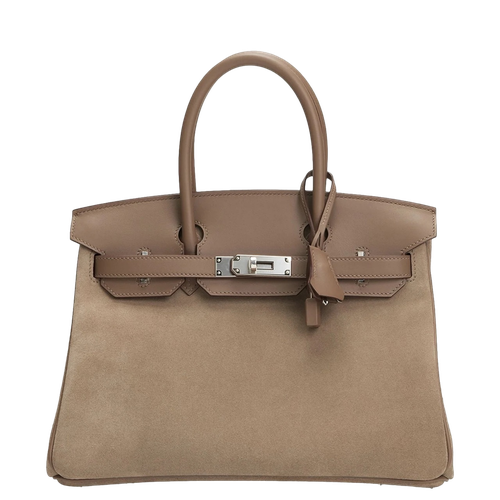 Product photo of Hermes PRE-OWNED Birkin 30 Grizzly Etoupe PHW Woman Accessories