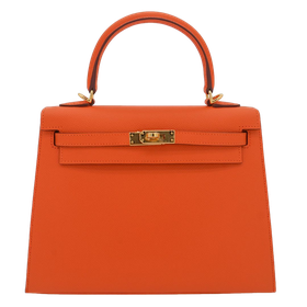 Product photo of Hermes PRE-OWNED Kelly 25 Sellier Orange Epsom GHW Woman Accessories