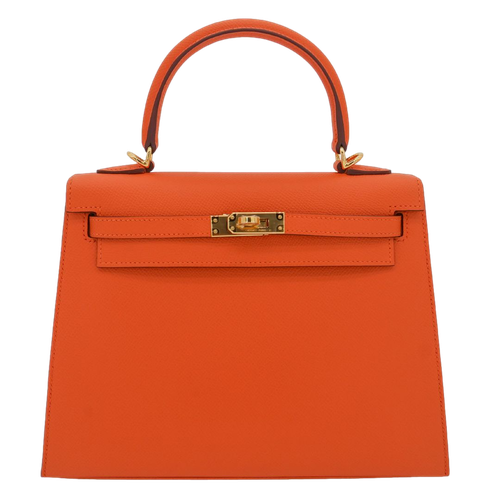 Product photo of Hermes PRE-OWNED Kelly 25 Sellier Orange Epsom GHW Woman Accessories