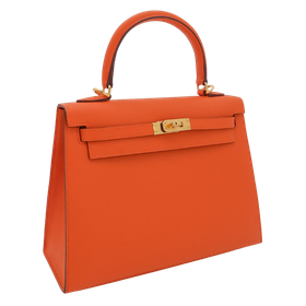 Product photo of Hermes PRE-OWNED Kelly 25 Sellier Orange Epsom GHW Woman Accessories