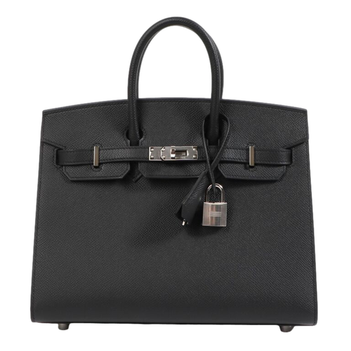 Product photo of Hermes PRE-OWNED Birkin 25 Black Epsom PHW Woman Accessories