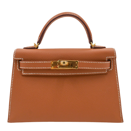 Product photo of Hermes PRE-OWNED Mini Kelly II 20 Sellier Mini Gold Epsom GHW Woman Accessories