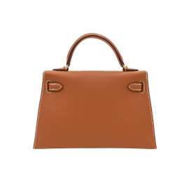 Product photo of Hermes PRE-OWNED Mini Kelly II 20 Sellier Mini Gold Epsom GHW Woman Accessories