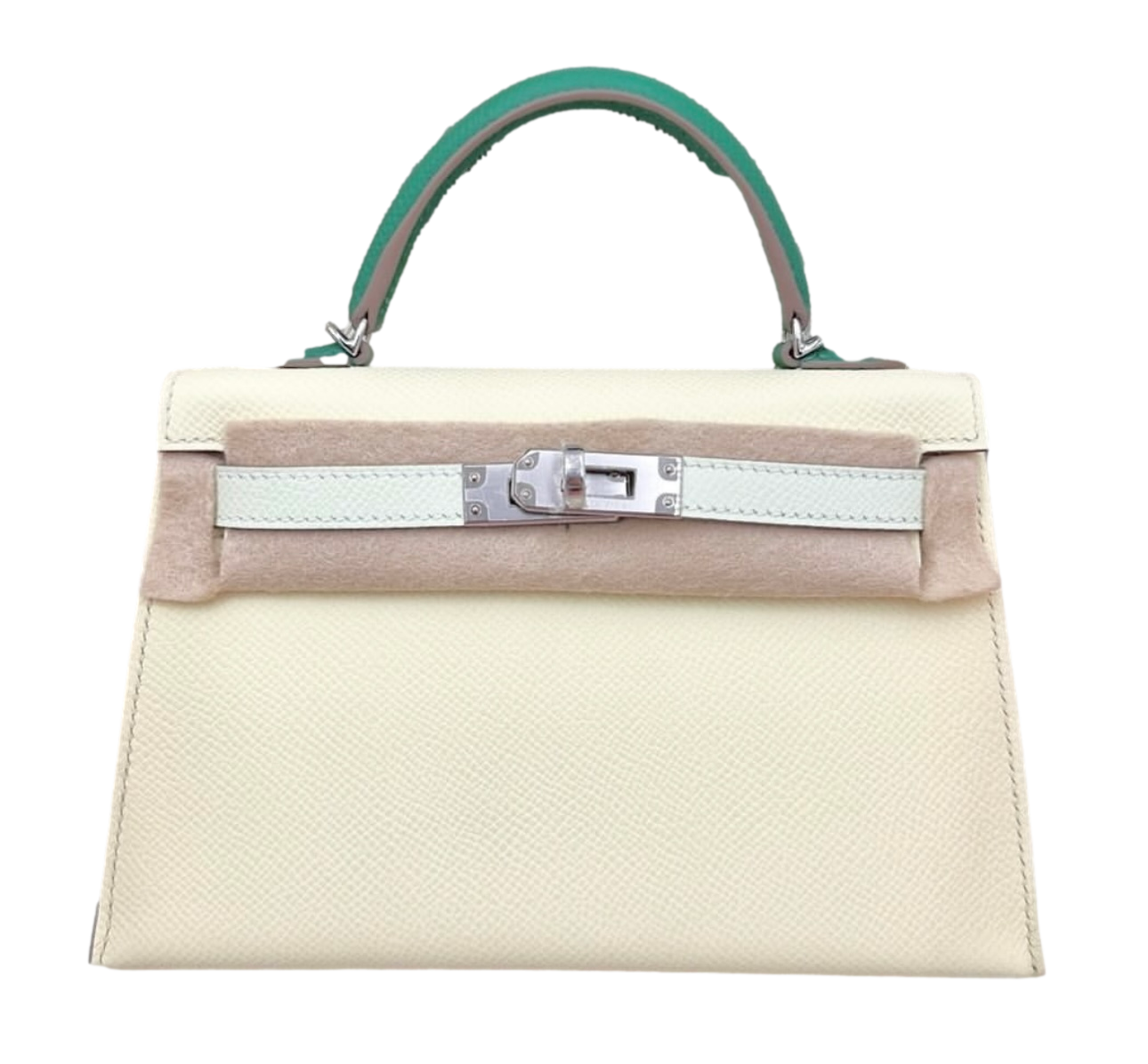 Product photo of Hermes PRE-OWNED Mini Kelly II 20 Tricolour Jaune Milton Vert Fizz Vert Fonce Epsom PHW Woman Accessories