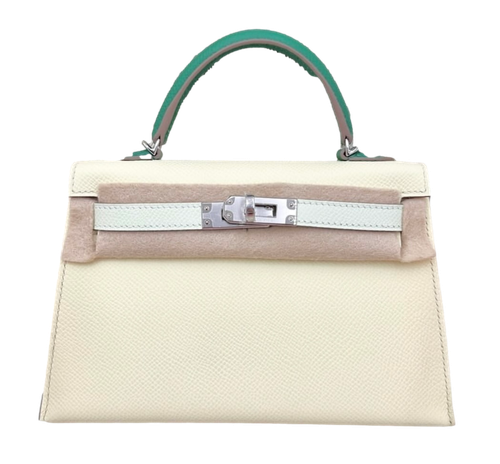 Product photo of Hermes PRE-OWNED Mini Kelly II 20 Tricolour Jaune Milton Vert Fizz Vert Fonce Epsom PHW Woman Accessories