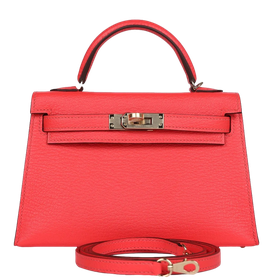 Product photo of Hermes PRE-OWNED Mini Kelly II 20 Rose Texas Verso Chevre PHW Woman Accessories