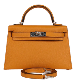 Product photo of Hermes PRE-OWNED Mini Kelly II 20 Moutarde Chevre PHW Woman Accessories