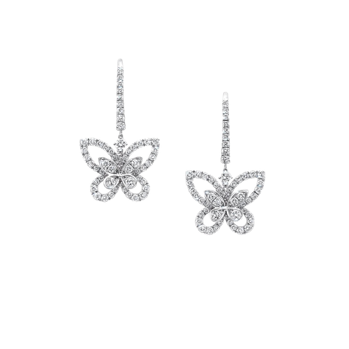 Product photo of GRAFF Butterfly Silhouette Diamond Drop Earrings Woman Jewelry
