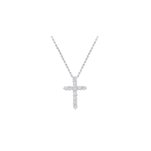 Product photo of GRAFF Round Diamond Cross Small Pendant Unisex Jewelry