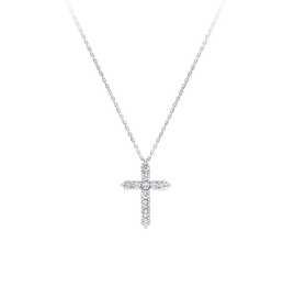 Product photo of GRAFF Round Diamond Cross Mini Pendant Unisex Jewelry