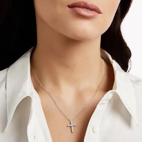 Product photo of GRAFF Round Diamond Cross Mini Pendant Unisex Jewelry