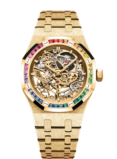 Product photo of Audemars Piguet Royal Oak Frosted Yellow Gold Double Balance Wheel Openworked 37 mm  Unisex Watches